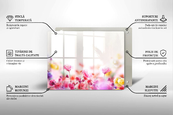 Tabla de cortar de vidrio Prado de flores