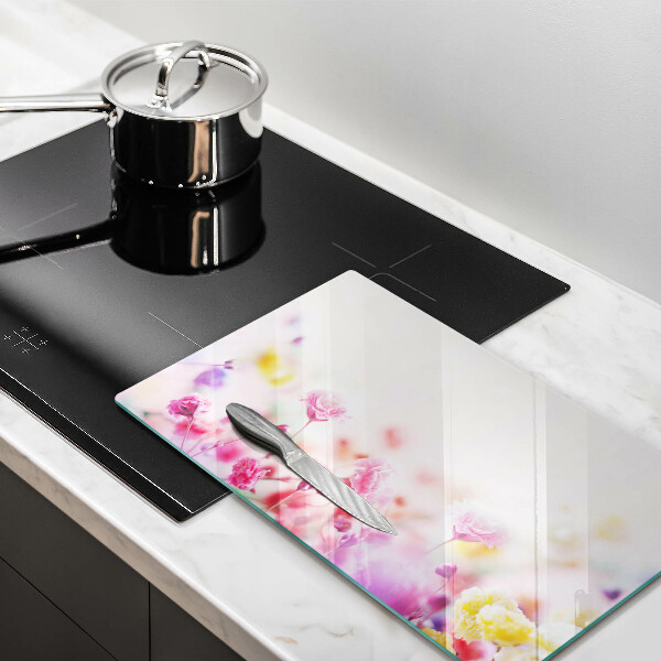 Tabla de cortar de vidrio Prado de flores