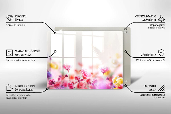 Tabla de cortar de vidrio Prado de flores