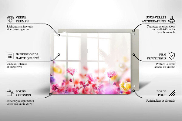 Tabla de cortar de vidrio Prado de flores