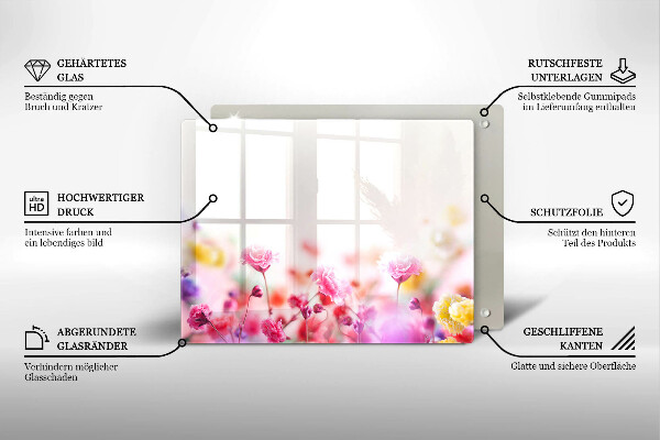 Tabla de cortar de vidrio Prado de flores