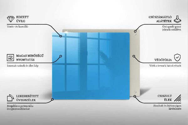 De vidrio templado Color azul