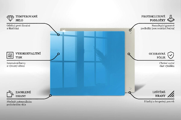 De vidrio templado Color azul