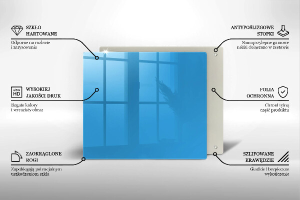 De vidrio templado Color azul