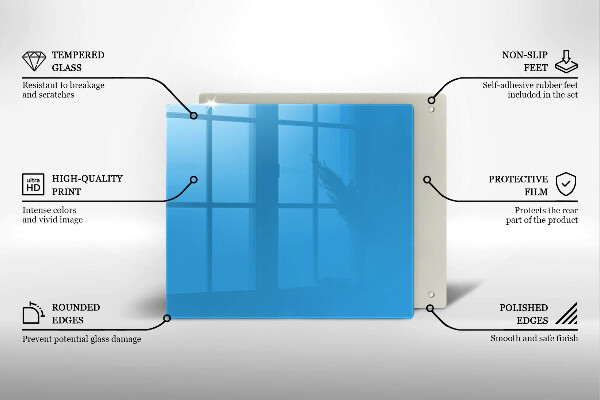 De vidrio templado Color azul