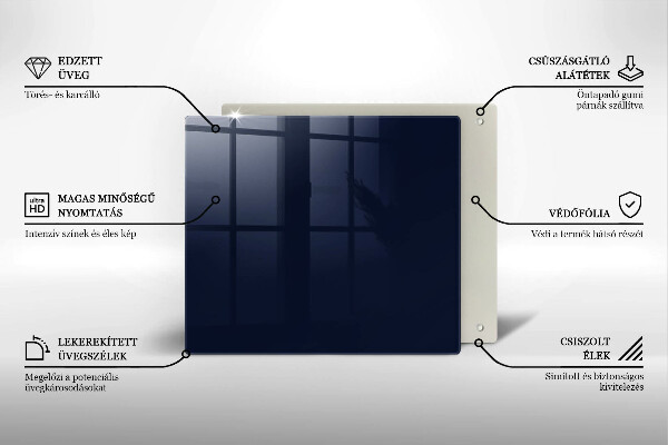 De vidrio templado Azul marino