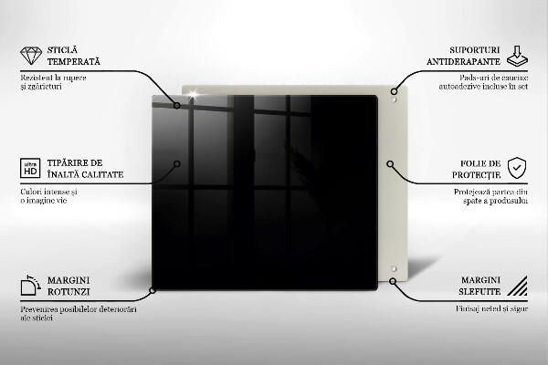 De vidrio templado De color negro