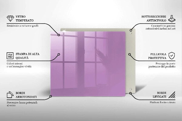 De vidrio templado Color violeta