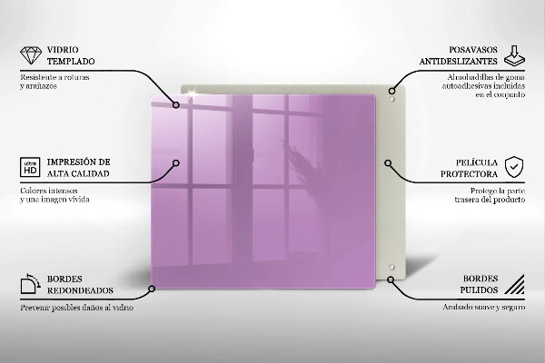 De vidrio templado Color violeta