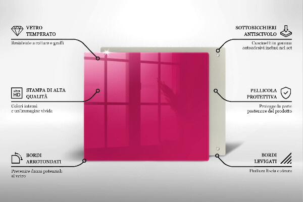 De vidrio templado Color rosa