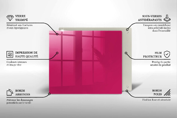 De vidrio templado Color rosa