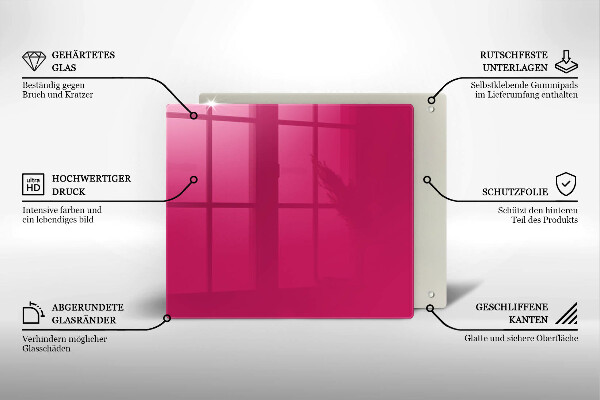 De vidrio templado Color rosa