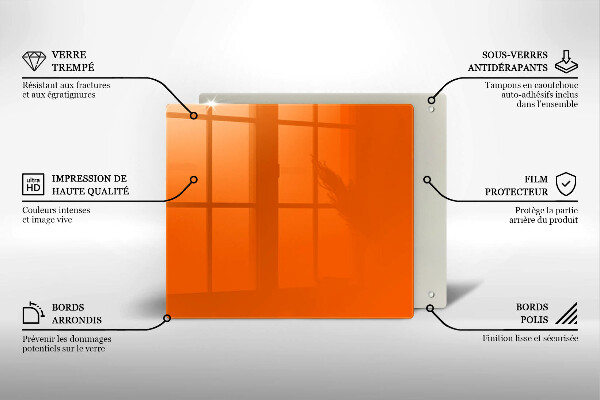 De vidrio templado Color naranja