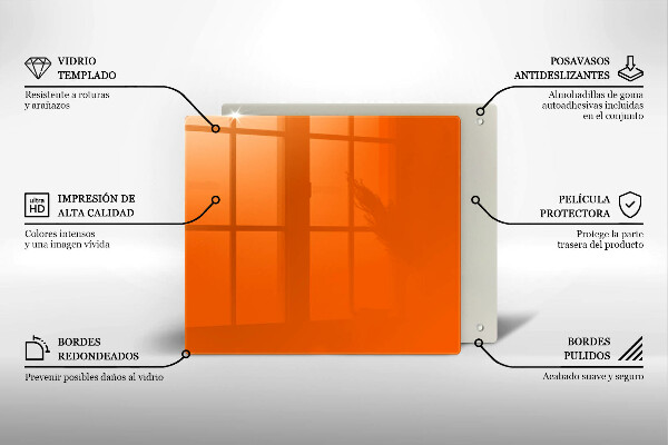 De vidrio templado Color naranja