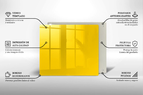 De vidrio templado Amarillo