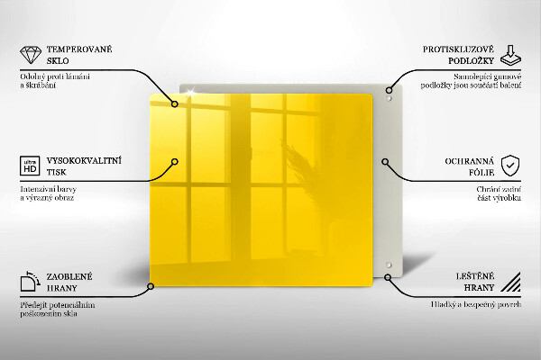 De vidrio templado Amarillo