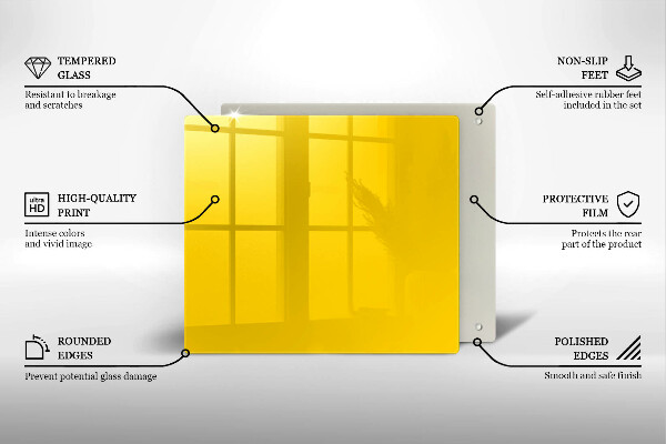 De vidrio templado Amarillo