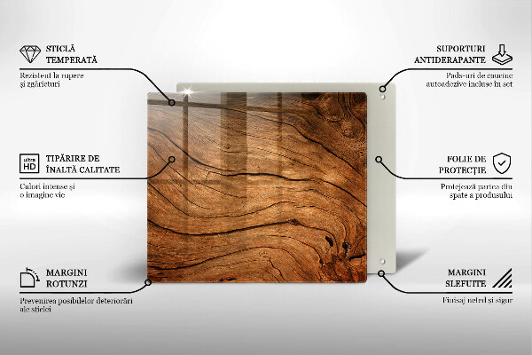 De vidrio templado Textura de tablero de madera