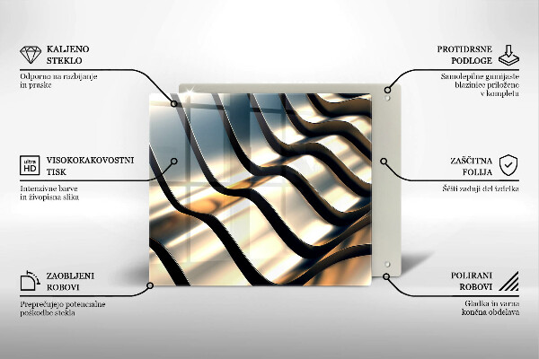 De vidrio templado Formas metálicas 3d