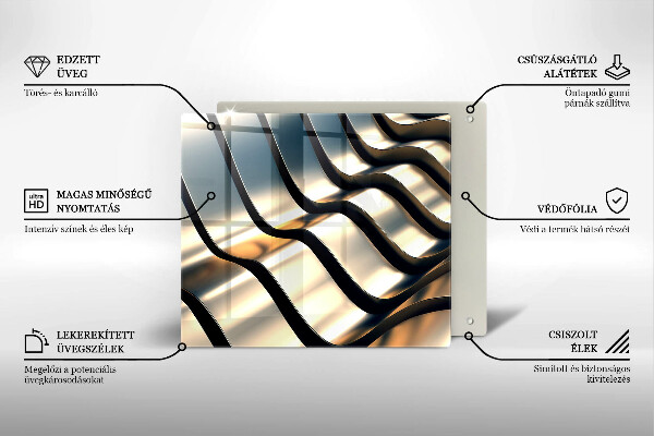 De vidrio templado Formas metálicas 3d