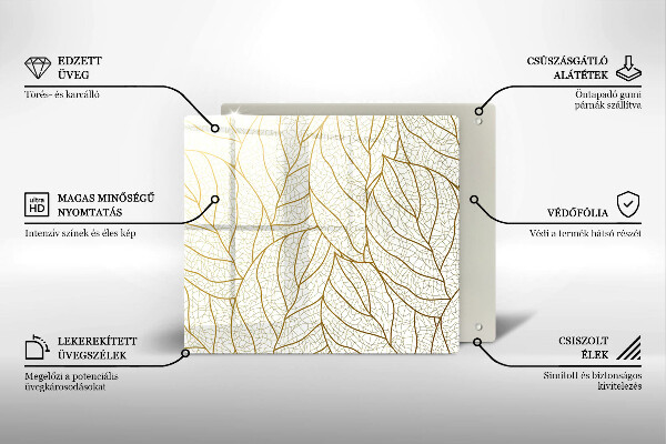 De vidrio templado Patrón de hojas de arte lineal