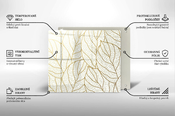 De vidrio templado Patrón de hojas de arte lineal