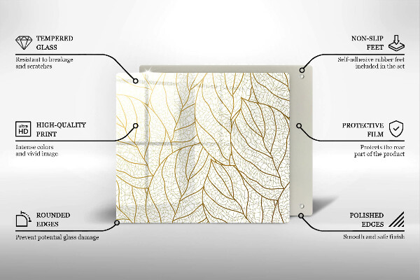 De vidrio templado Patrón de hojas de arte lineal