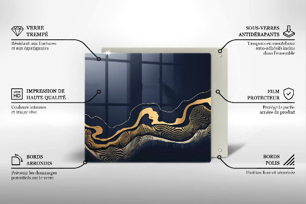 De vidrio templado Líneas doradas abstractas