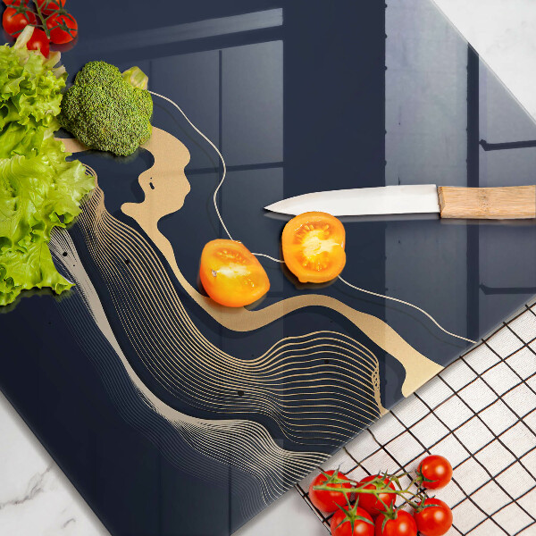 De vidrio templado Líneas doradas abstractas