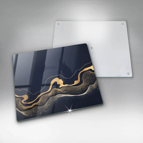 De vidrio templado Líneas doradas abstractas