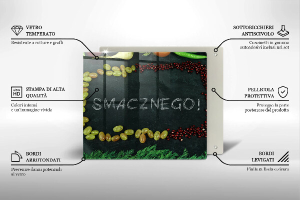 De vidrio templado Inscripción ¡buen provecho!