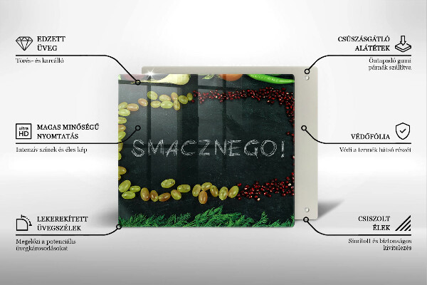 De vidrio templado Inscripción ¡buen provecho!