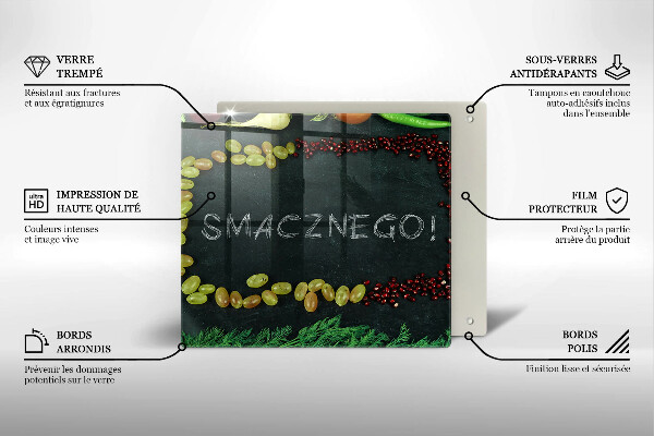 De vidrio templado Inscripción ¡buen provecho!