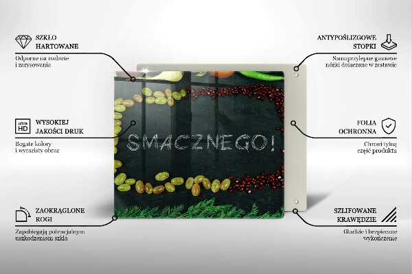 De vidrio templado Inscripción ¡buen provecho!