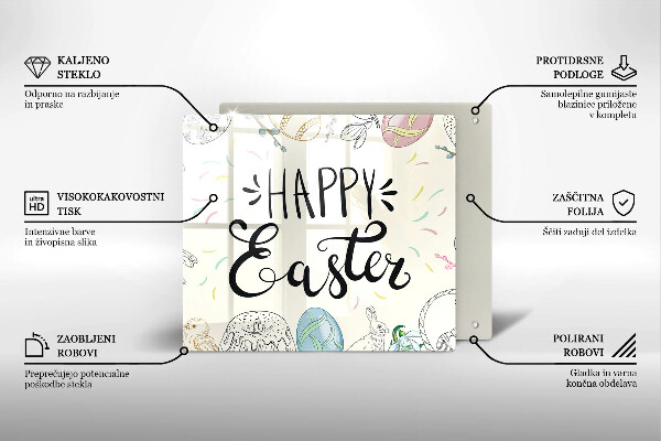De vidrio templado Happy easter