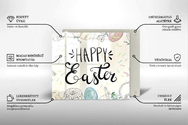 De vidrio templado Happy easter