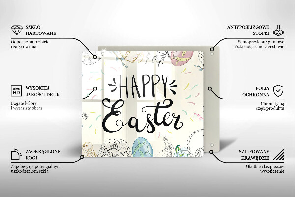 De vidrio templado Happy easter