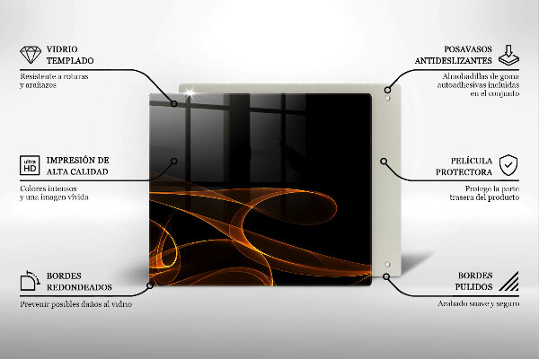 De vidrio templado Líneas abstractas