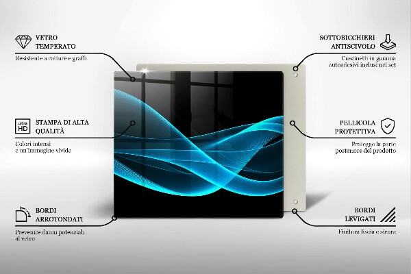 De vidrio templado Abstracción azul