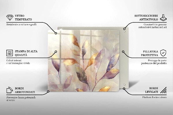 De vidrio templado Hojas boho pintadas