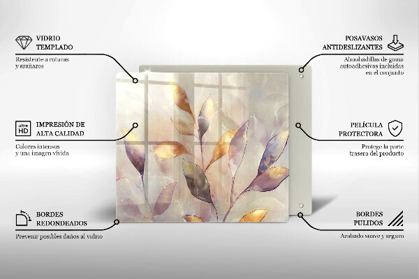 De vidrio templado Hojas boho pintadas