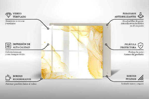 De vidrio templado Abstracción dorada