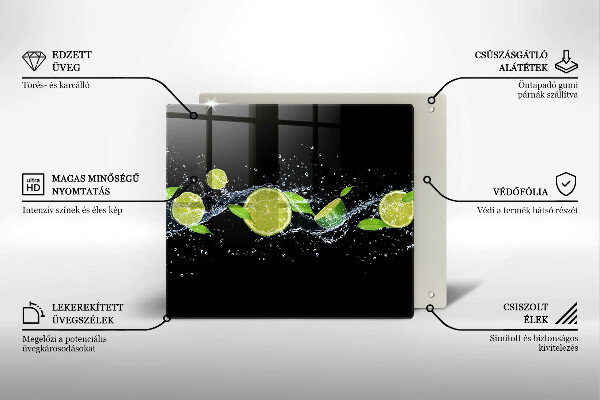 De vidrio templado Agua de lima y menta