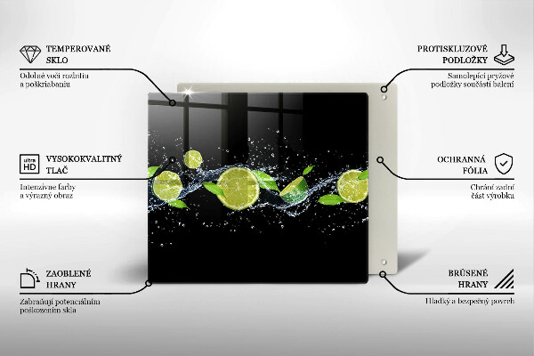 De vidrio templado Agua de lima y menta
