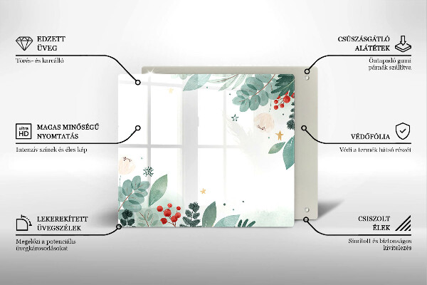 De vidrio templado Hojas de acuarela