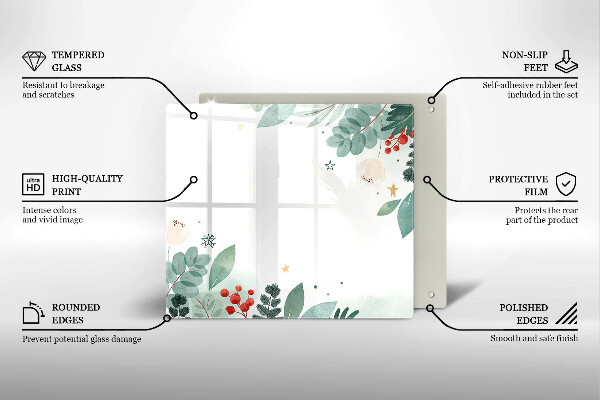 De vidrio templado Hojas de acuarela