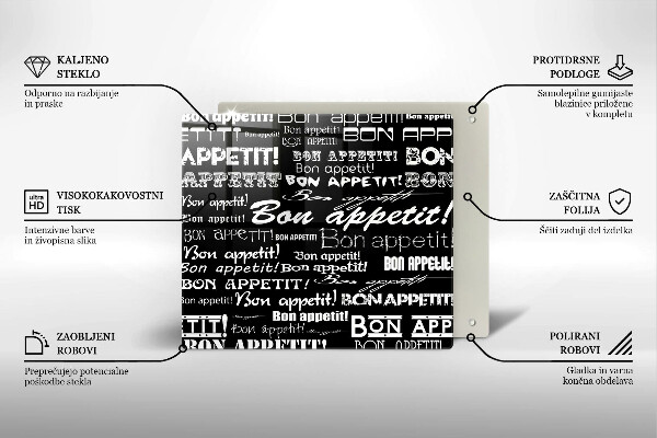 De vidrio templado Bon appetit