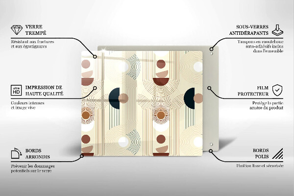 De vidrio templado Formas de geometría boho