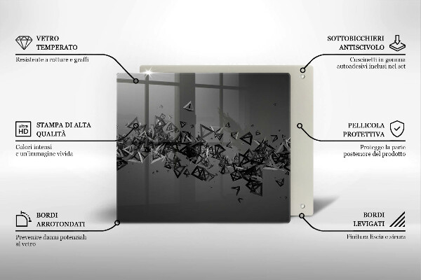 De vidrio templado Formas abstractas 3d
