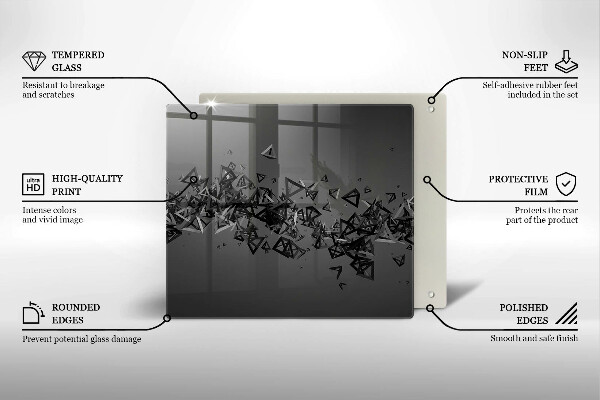 De vidrio templado Formas abstractas 3d